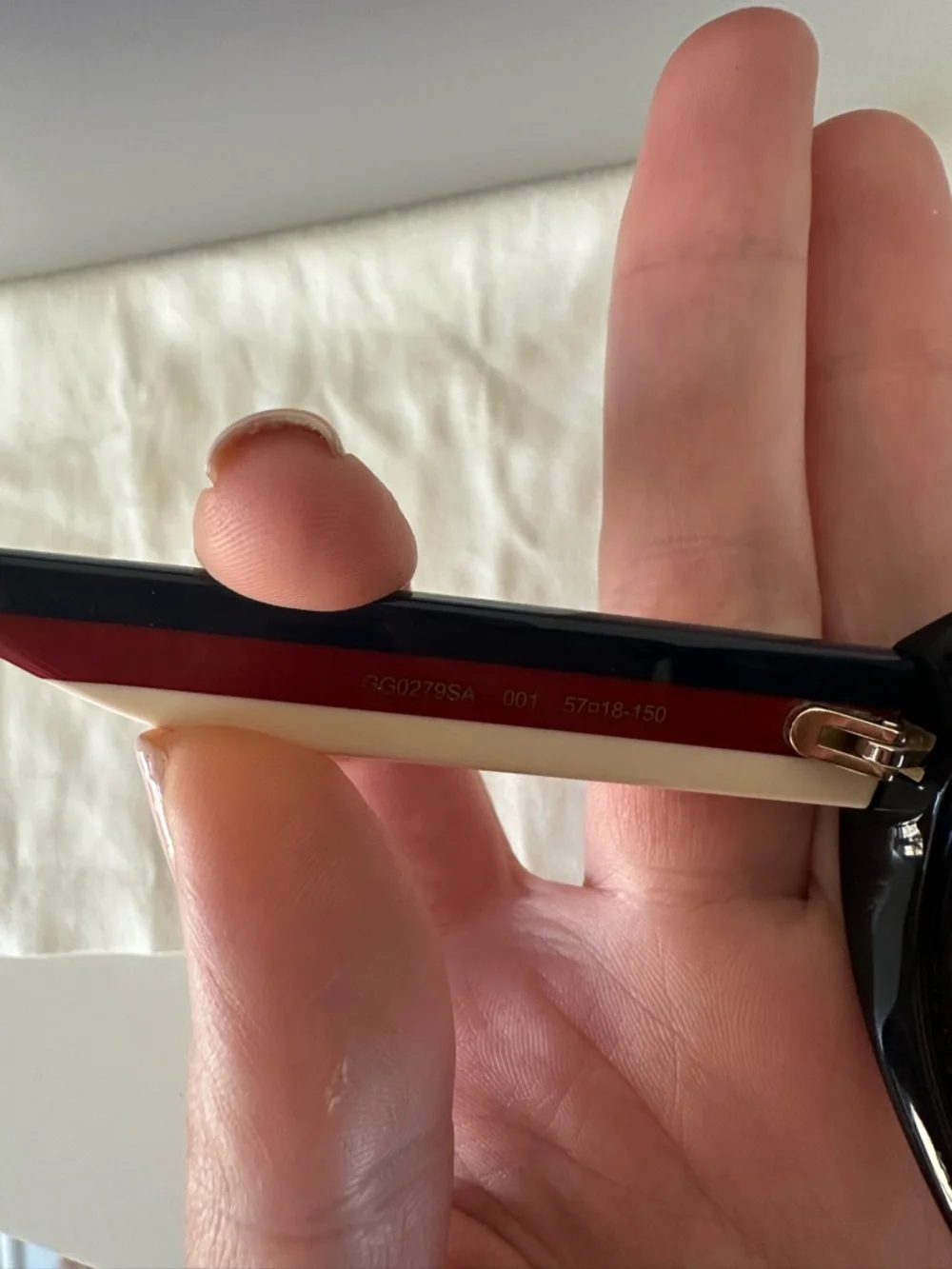 Gucci Black Sunglasses with Red & Blue Temple Stripes - Picture 6 of 7